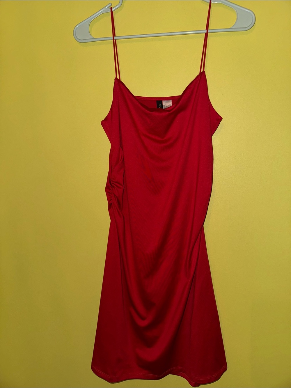 Red Slip style Dress with Spaghetti Straps